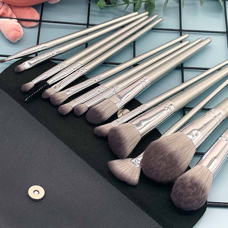 How do you use a powder puff brush for setting powder? 