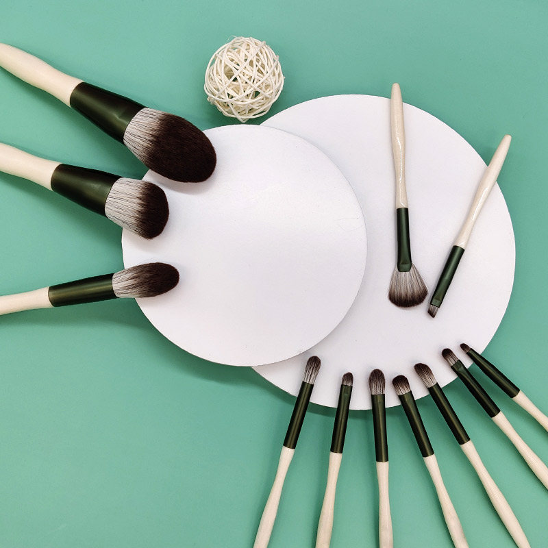 How do you use a flat top brush for applying liquid foundation? 