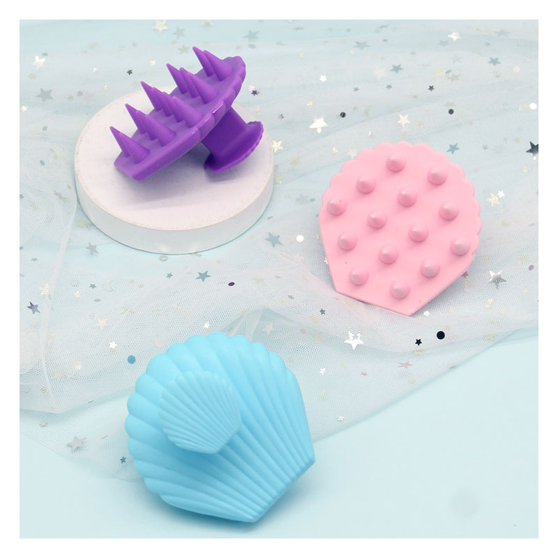 Scallop Shape Hair Scalp Massager Shampoo Brush HMB 10893PB..
