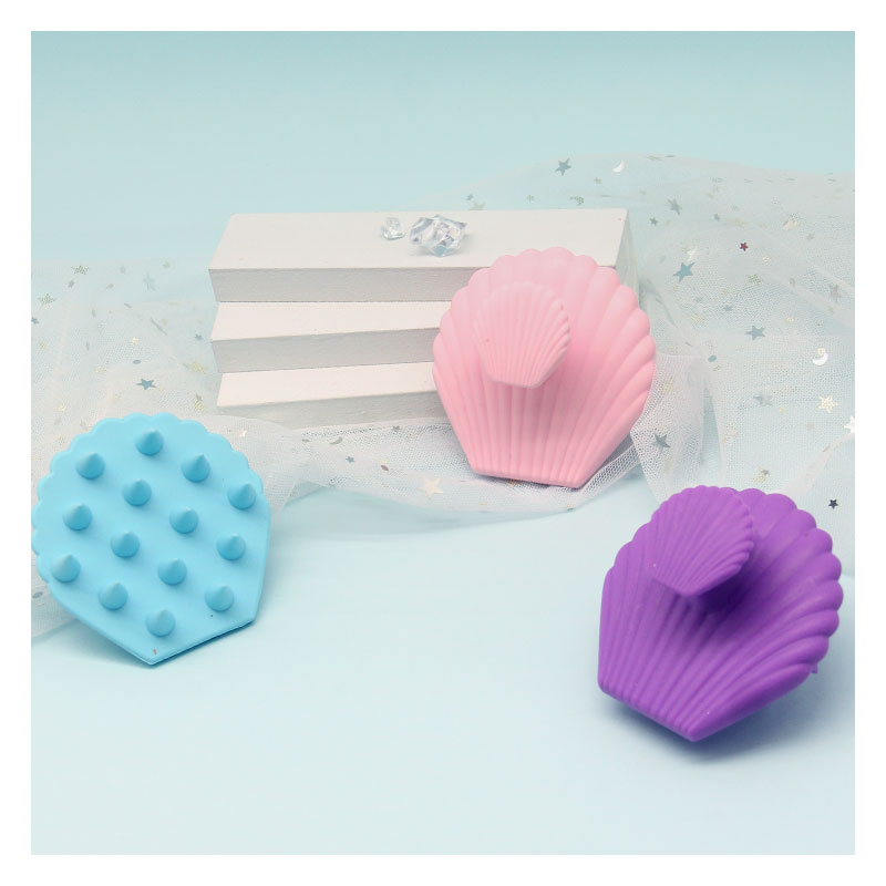 Scallop Shape Hair Scalp Massager Shampoo Brush HMB 10893PB.