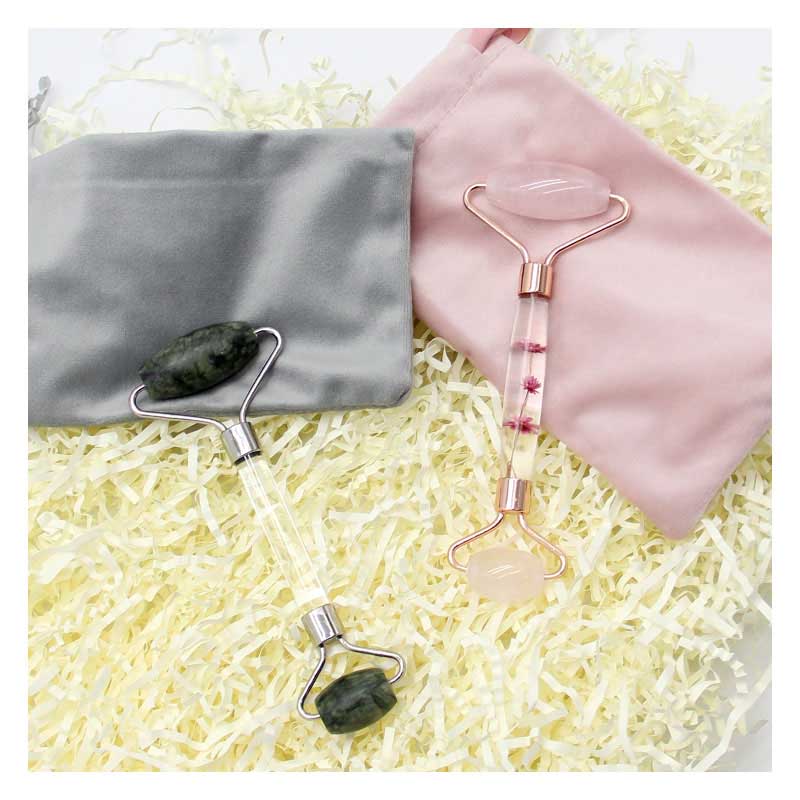 Resin jade roller with Flannel bag JAR 20188QWB..