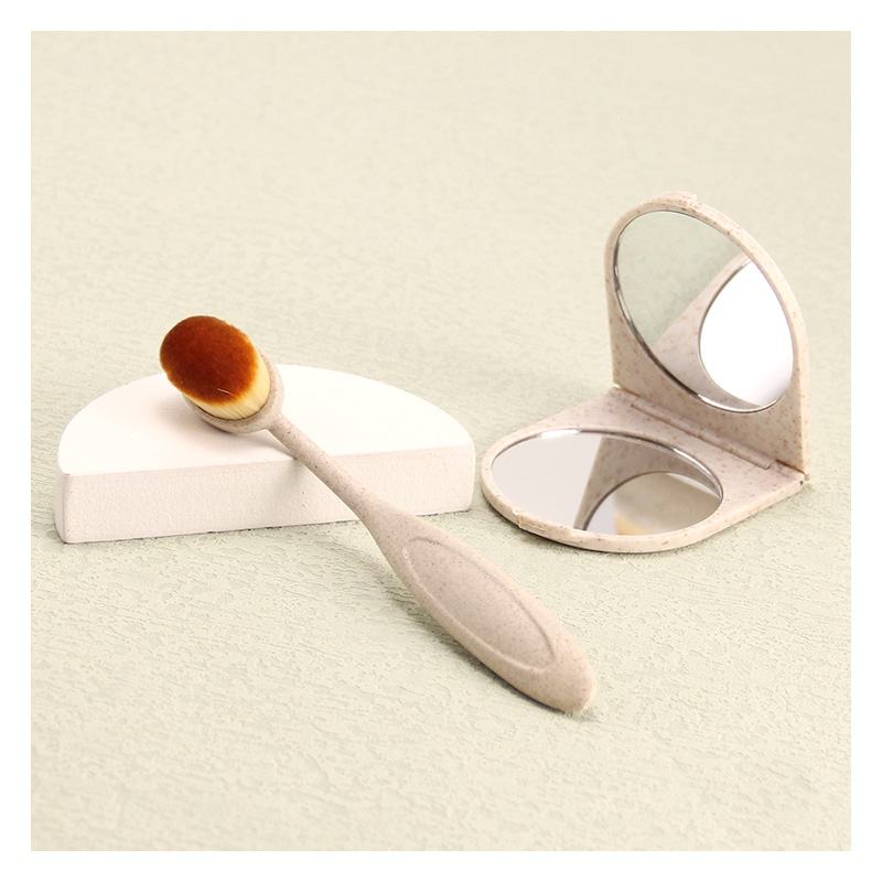 BSP 2802WS wheat Straw Facial Brush and mirror..