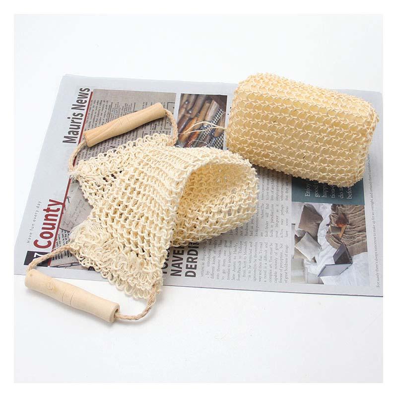 Long Natural Exfoliating Hemp Body Scrubber Back Shower Bath Belt and Mitt Set 43486.