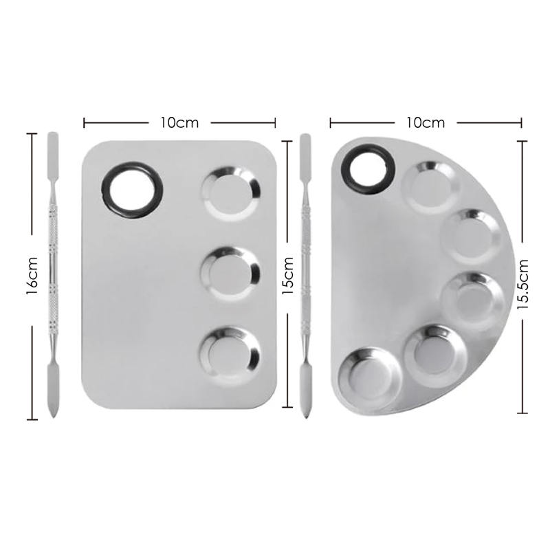 Stainles Steel Makeup Mixing Palette Horizon
