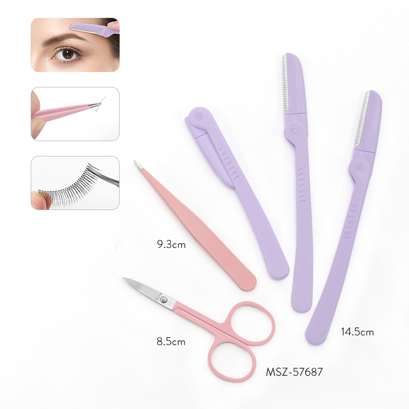 MSZ 57687 eyelash tool eyebrow razor and tweezer set.