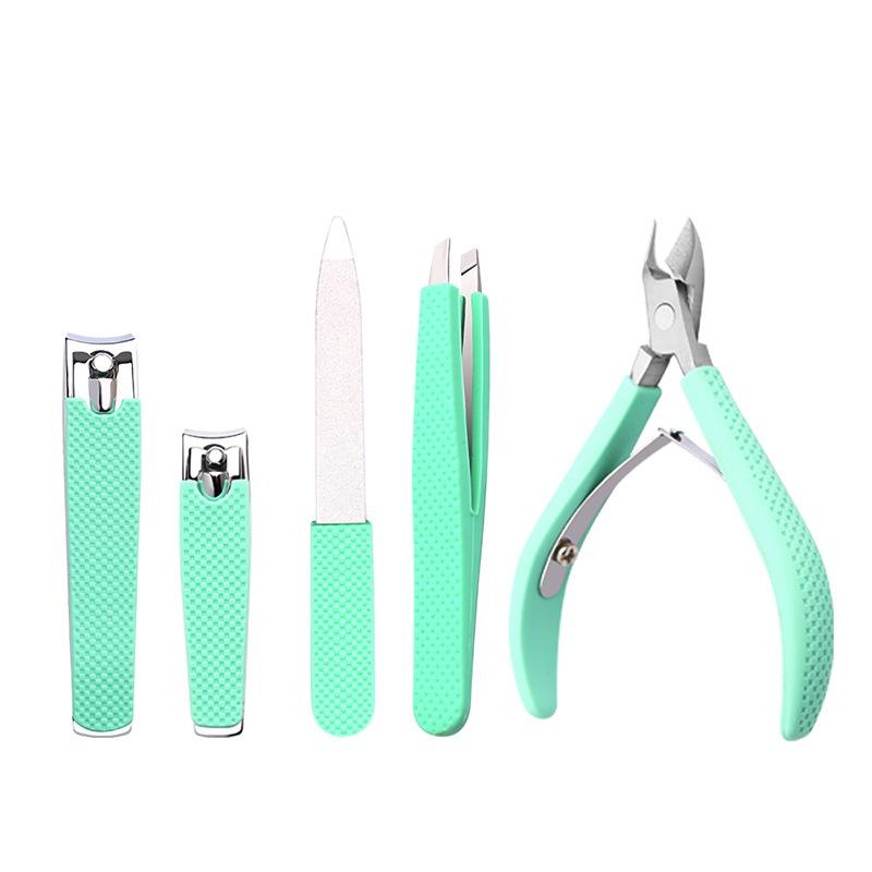 5pcs Nail clipper nipper manicure set 1021695 green