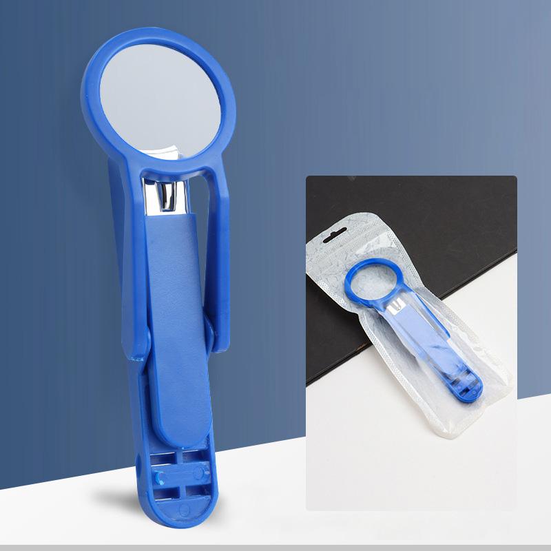 Nail clipper with magnifying glass MNC 13 blue