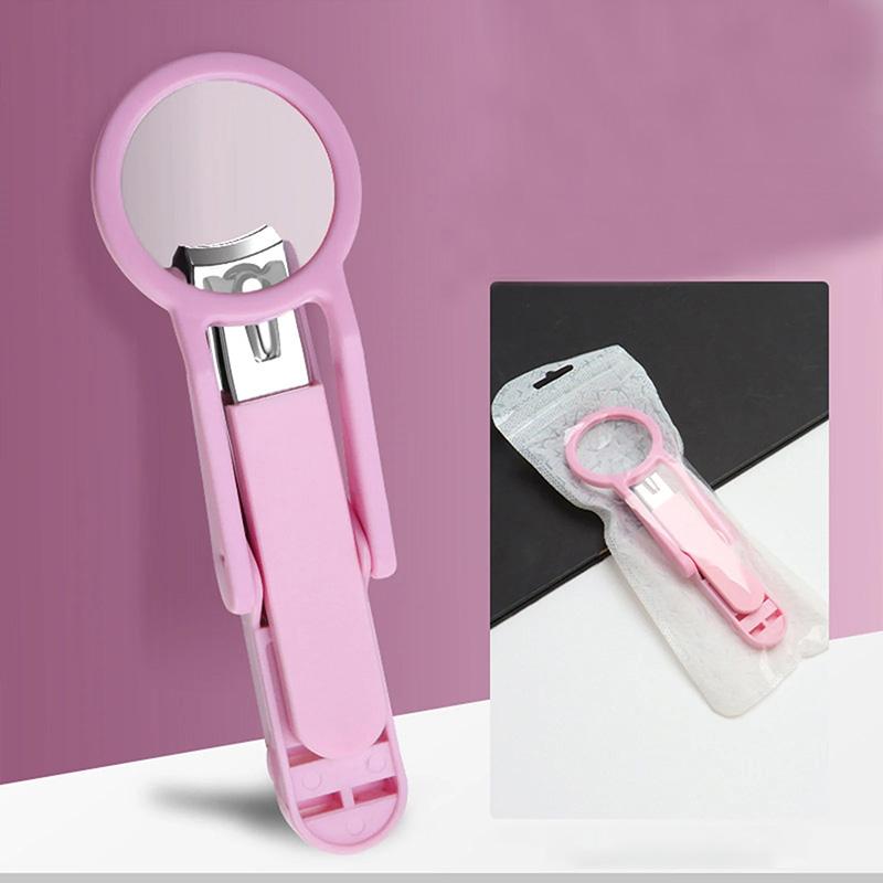 Nail clipper with magnifying glass MNC 13 pink