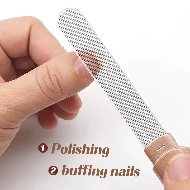06 Nano Glass Nail File w Plastic Box 240400 Grit, Washable, Salon Shine in 10 s GFC 203