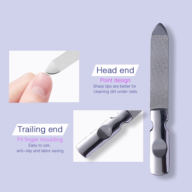 2025 Natural Wood Nail File – 100/180 Grit Double-Side Manicure Tool WF-235