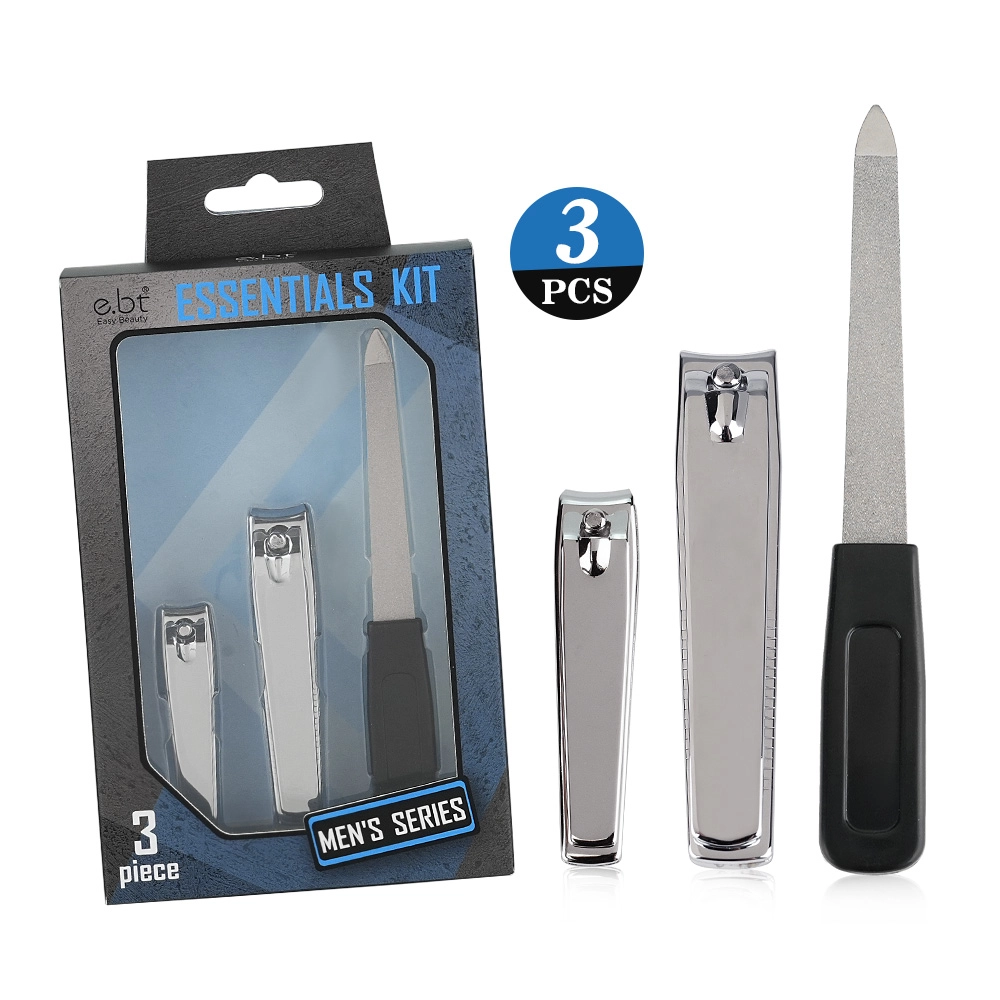 01 Stainless Steel Silver Manicure Set, 3 Tools – 2 Nail Clippers & 1 Sapphire File MSZ 38286