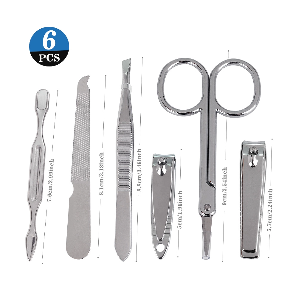 02 Stainless Steel Silver 5pc Manicure Set w Nail Clipper & Double Sided Glass File MSZ 63586