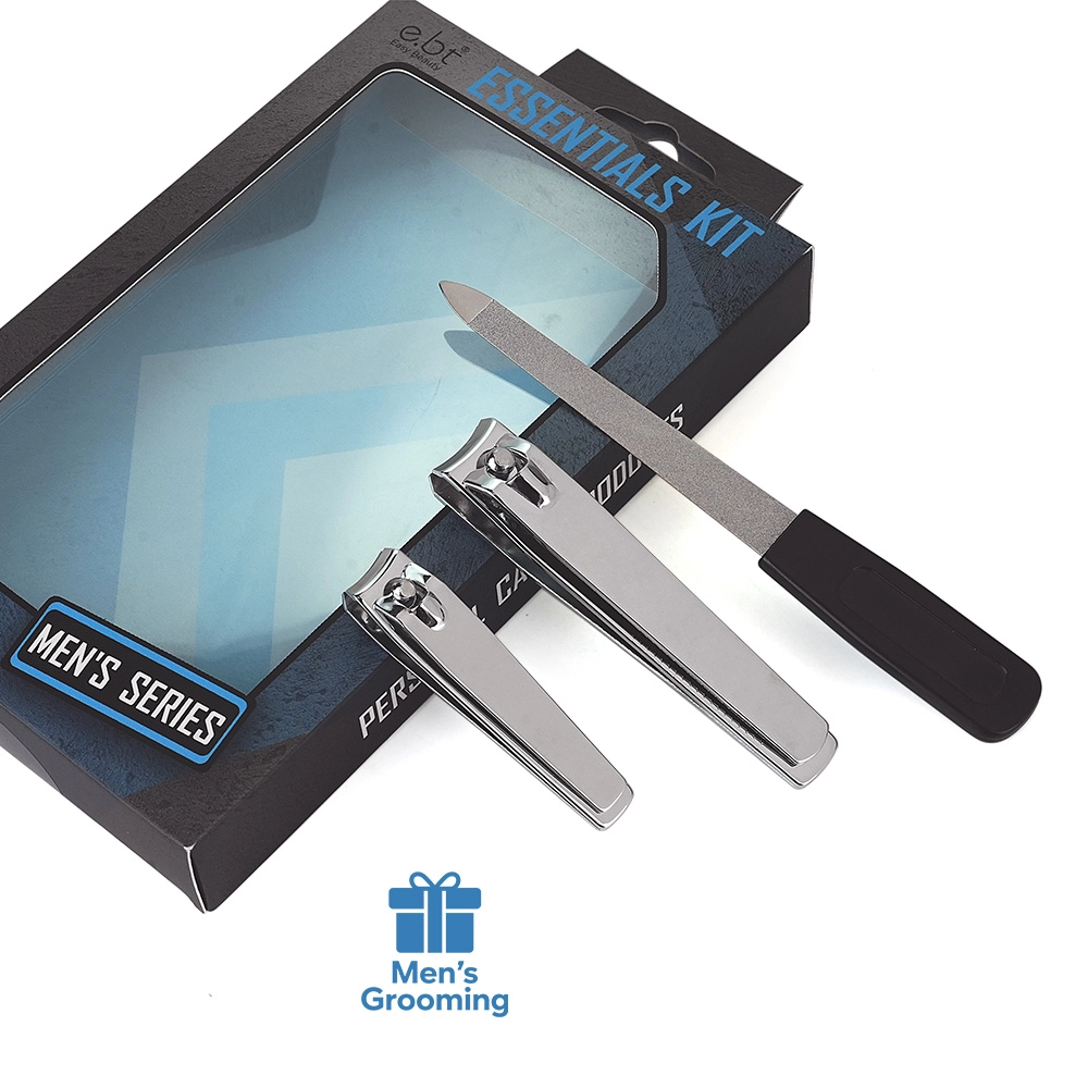 03 Stainless Steel Silver Manicure Set, 3 Tools – 2 Nail Clippers & 1 Sapphire File MSZ 38286