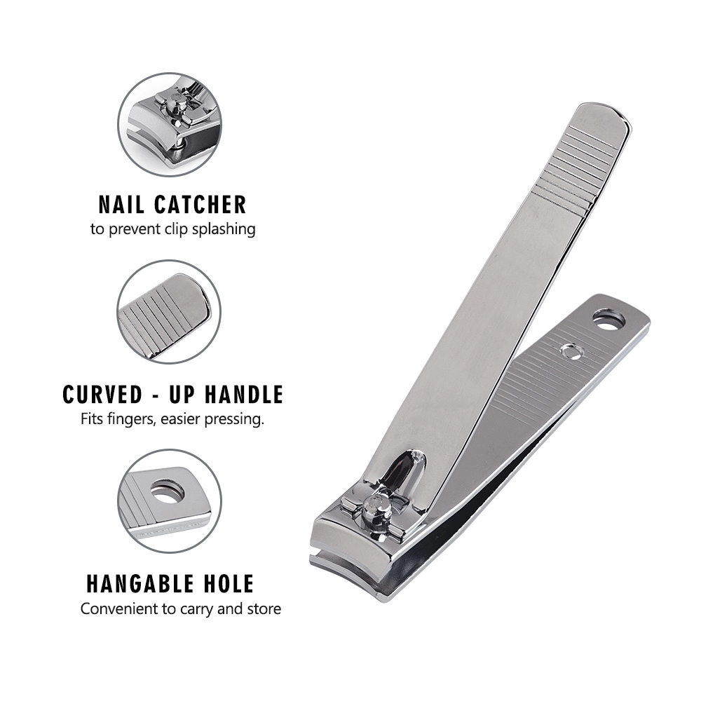 04 Stainless Steel Silver Manicure Set, 3 Tools – 2 Nail Clippers & 1 Sapphire File MSZ 38286