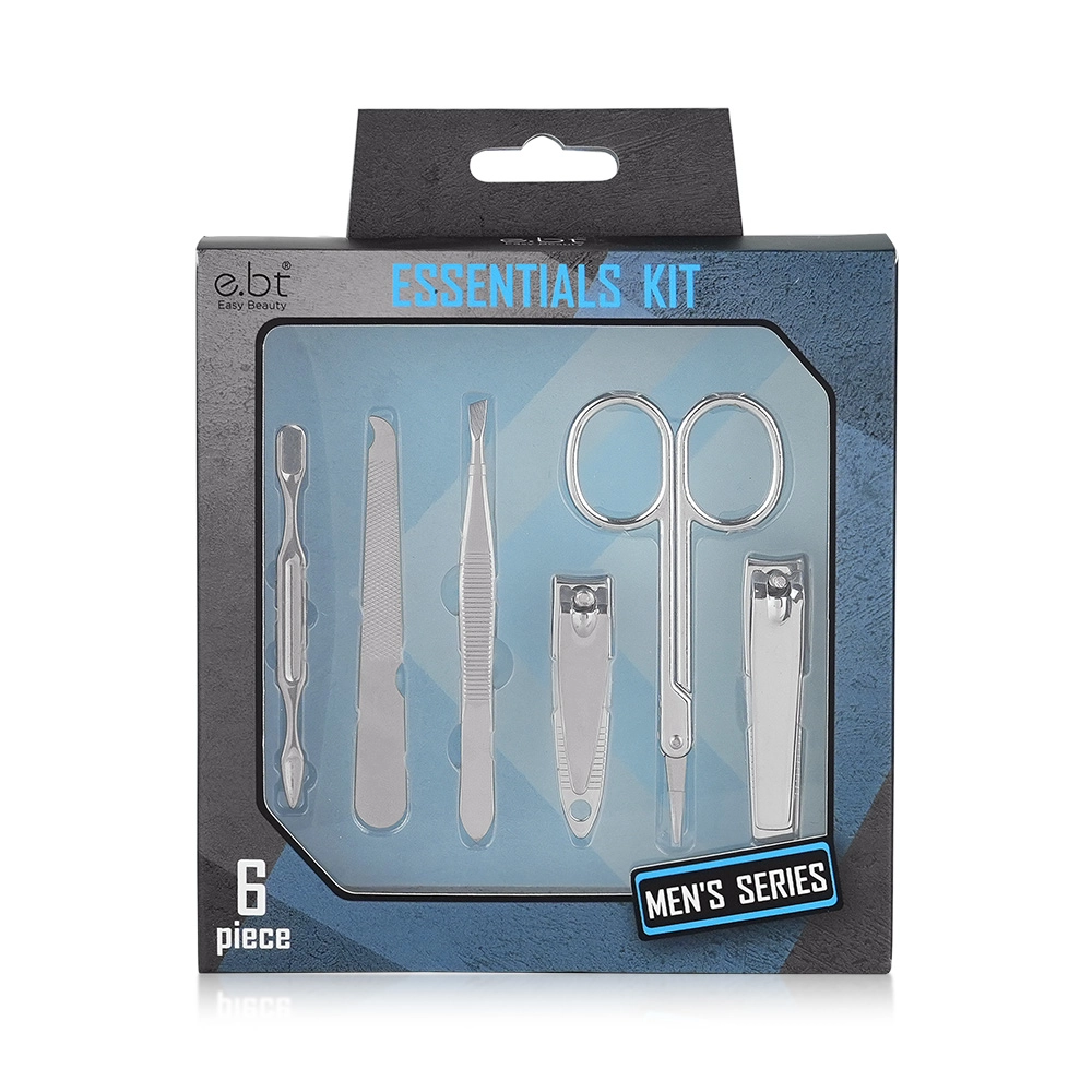 07 Stainless Steel Silver 5pc Manicure Set w Nail Clipper & Double Sided Glass File MSZ 63586