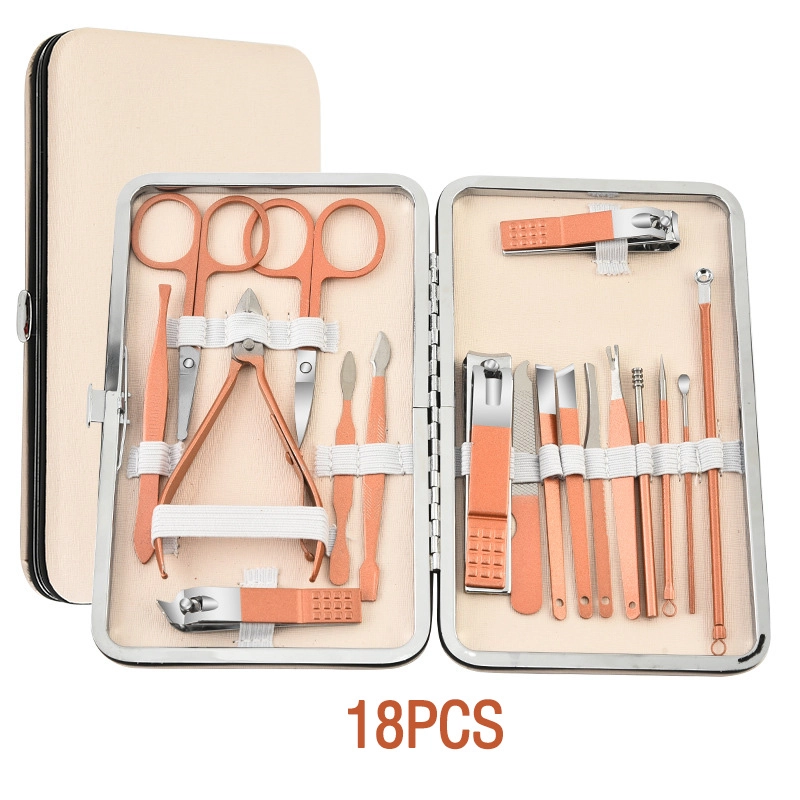 Manicure Set Professional – 18-in-1 Stainless Steel Kit w/ Case MS 18682