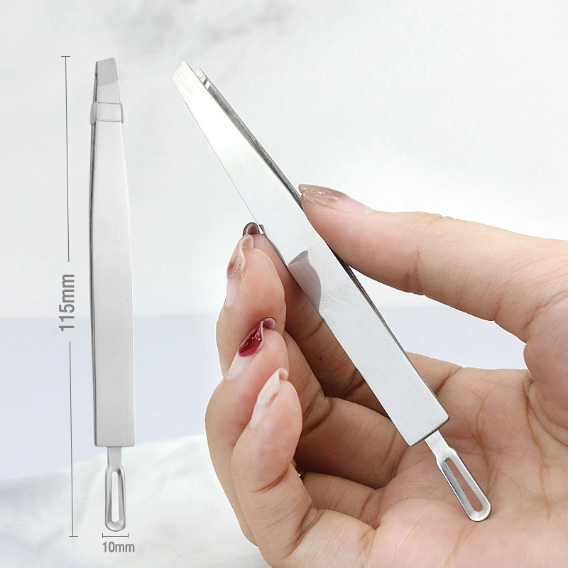 Professional Precision Hair Removal Tool Slant Tip Stainless Steel Eyebrow Tweezers TW-913