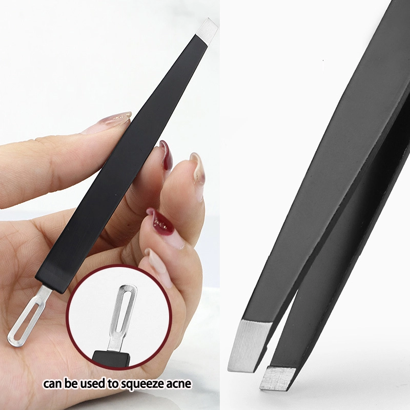 Professional Precision Hair Removal Tool Slant Tip Stainless Steel Eyebrow Tweezers TW-913