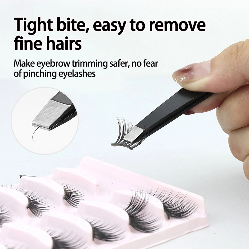 Professional Precision Hair Removal Tool Slant Tip Stainless Steel Eyebrow Tweezers TW-913