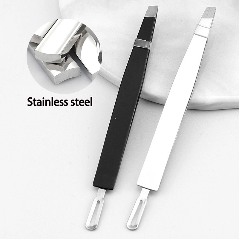 Professional Precision Hair Removal Tool Slant Tip Stainless Steel Eyebrow Tweezers TW-913