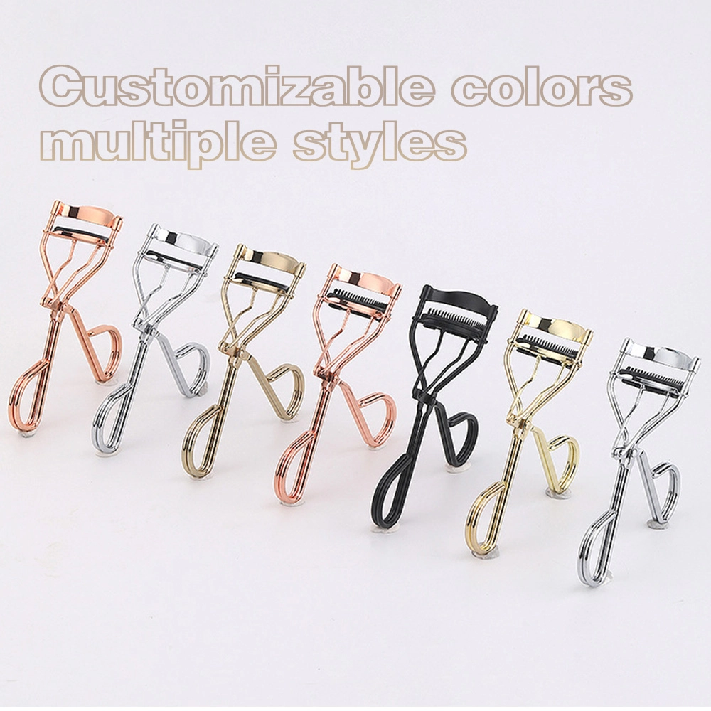 01 asy Use Stainless Steel Eyelash Curler Professional Lash Curler with Silicone Refill Pads Ergonomic No Pinch Design Long Lasting Curl Makeup Tool Gift EC 27