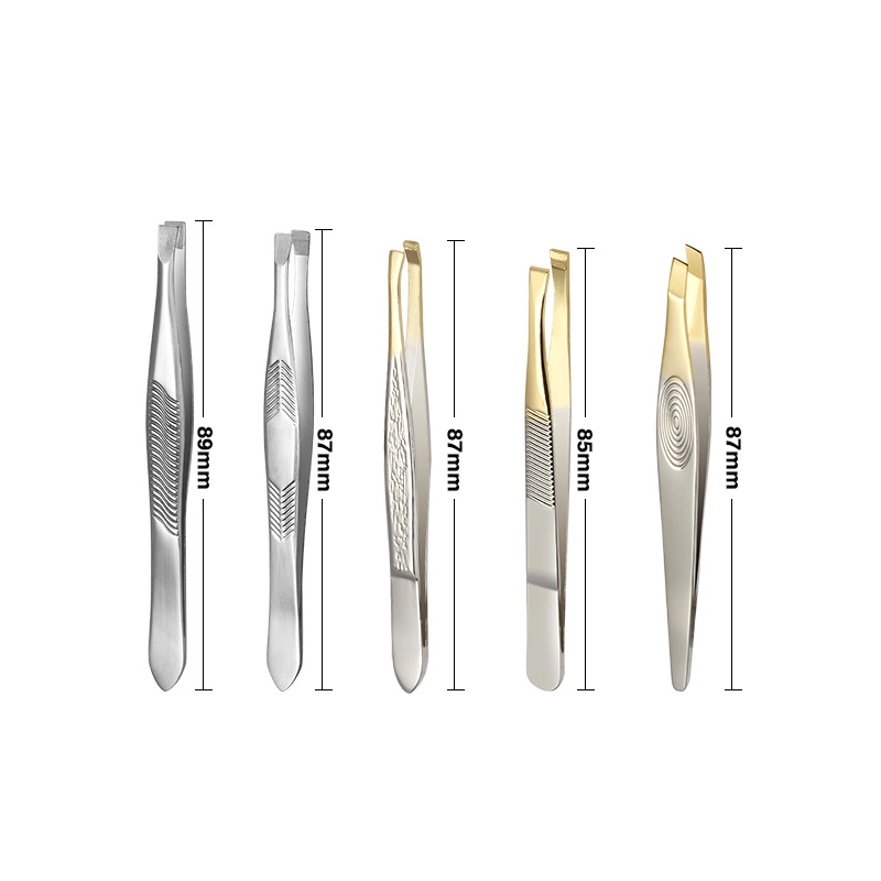 03 01 Gold Edge Stainless Steel Slant Tweezer Professional Precision Eyebrow Tweezer Easy Grip Gold Plated Tip Facial Hair Removal Beauty Tool Gift TW 03BG TW 08BG TW 21AGB