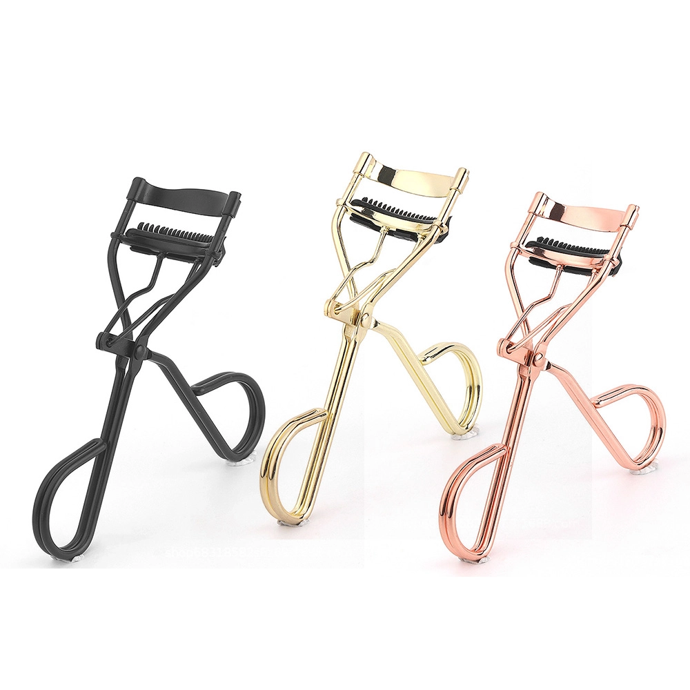 03 asy Use Stainless Steel Eyelash Curler Professional Lash Curler with Silicone Refill Pads Ergonomic No Pinch Design Long Lasting Curl Makeup Tool Gift EC 27