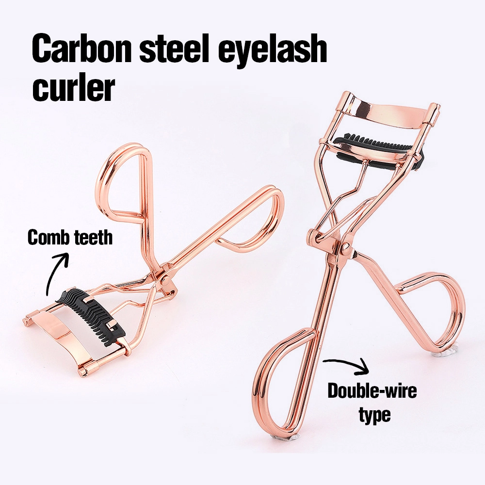 04 asy Use Stainless Steel Eyelash Curler Professional Lash Curler with Silicone Refill Pads Ergonomic No Pinch Design Long Lasting Curl Makeup Tool Gift EC 27
