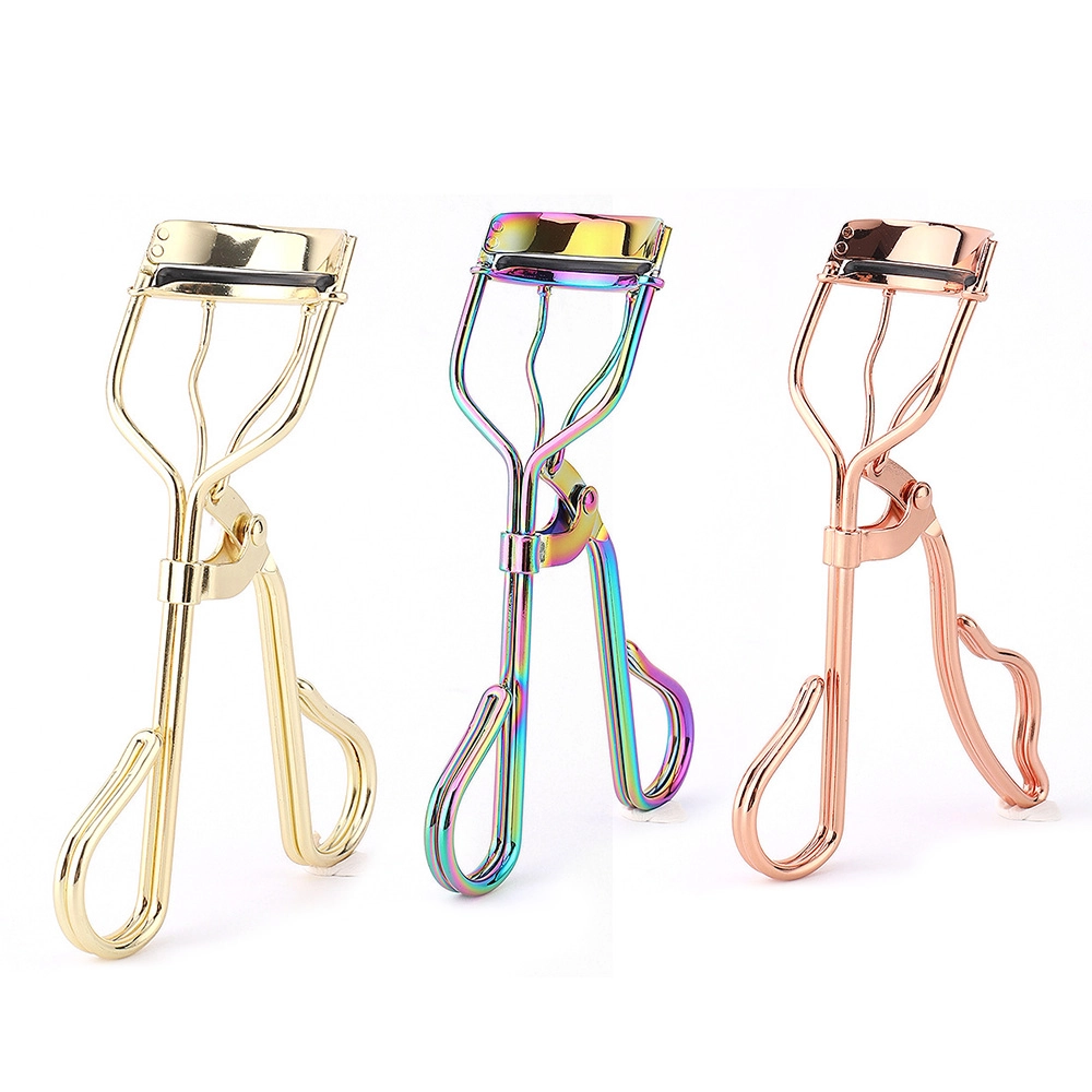 05 asy Use Stainless Steel Eyelash Curler Professional Lash Curler with Silicone Refill Pads Ergonomic No Pinch Design Long Lasting Curl Makeup Tool Gift EC 27