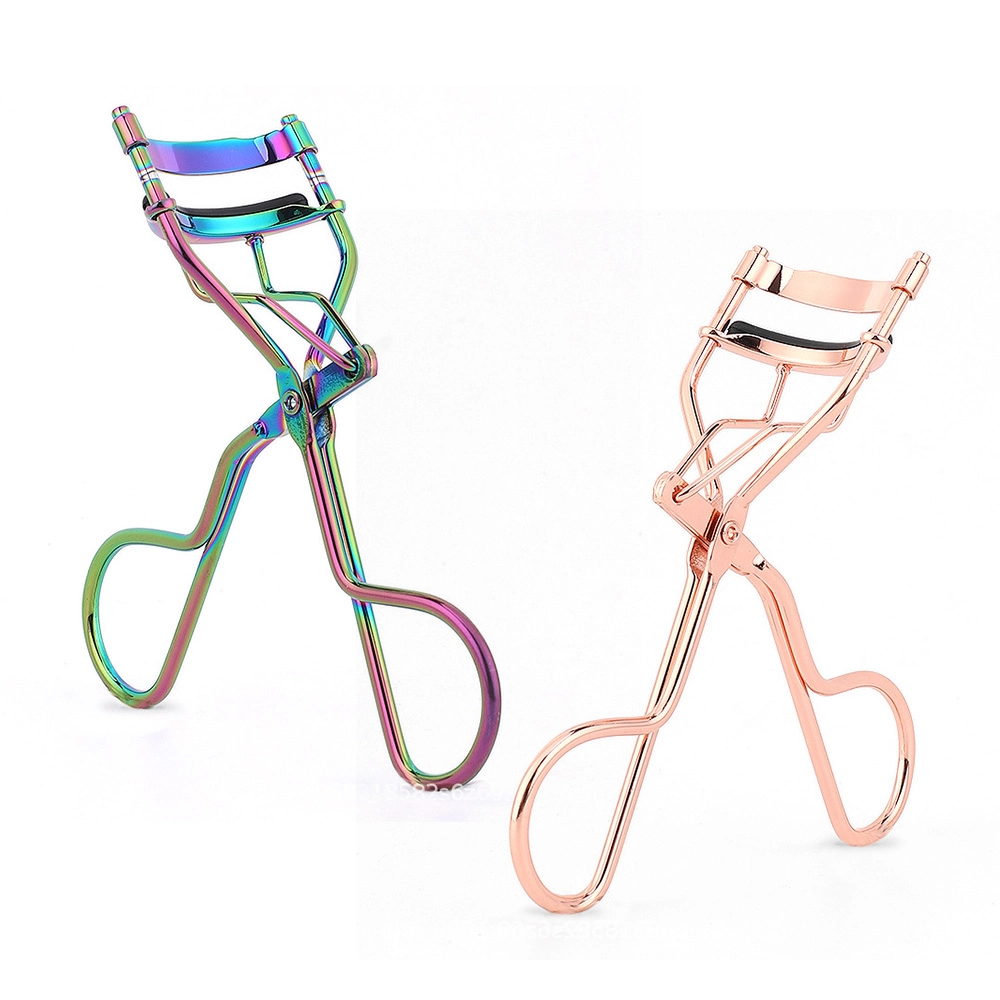 06 asy Use Stainless Steel Eyelash Curler Professional Lash Curler with Silicone Refill Pads Ergonomic No Pinch Design Long Lasting Curl Makeup Tool Gift EC 27