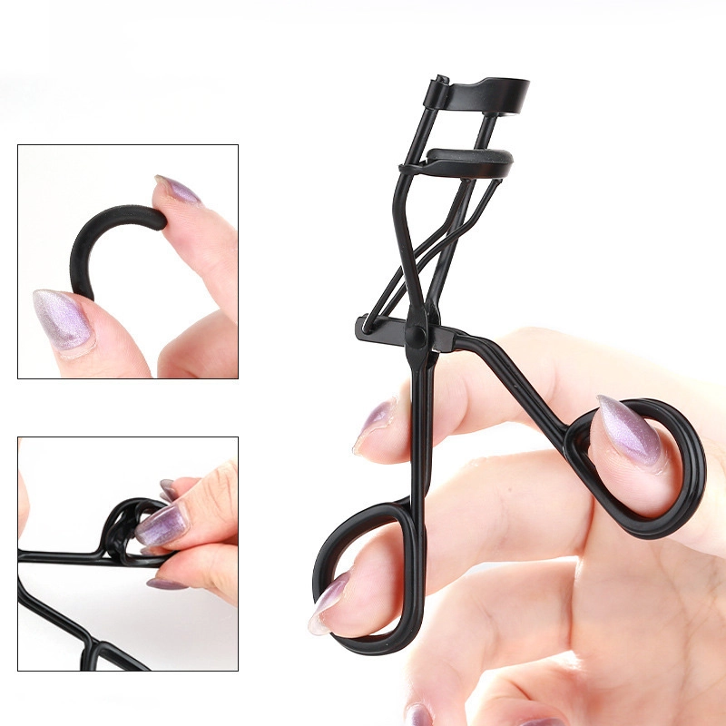 Professional Eyelash Curler Eyebrow Brush Tweezer Set Stainless Steel Lash Curler with Refill Pads Dual Ended Brow Spoolie Precision Slant Tweezers Grooming Kit Gift MSZ-5675