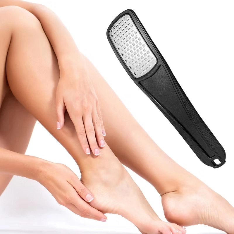 02 Portable Stainless Steel Foot File Double Sided Professional Callus Remover for Travel, Pedicure Tool for Dead Skin & Cracked Heels FCL 2155