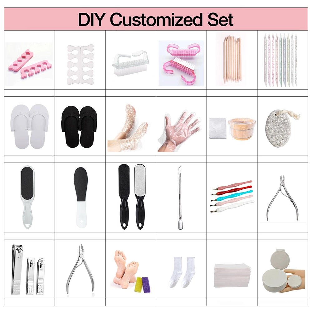 05 Disposable 9 Piece Manicure Pedicure Kit Professional Salon Nail Care Set with Wooden Sticks, Nail Clippers & EVA Toe Separators MS 10815