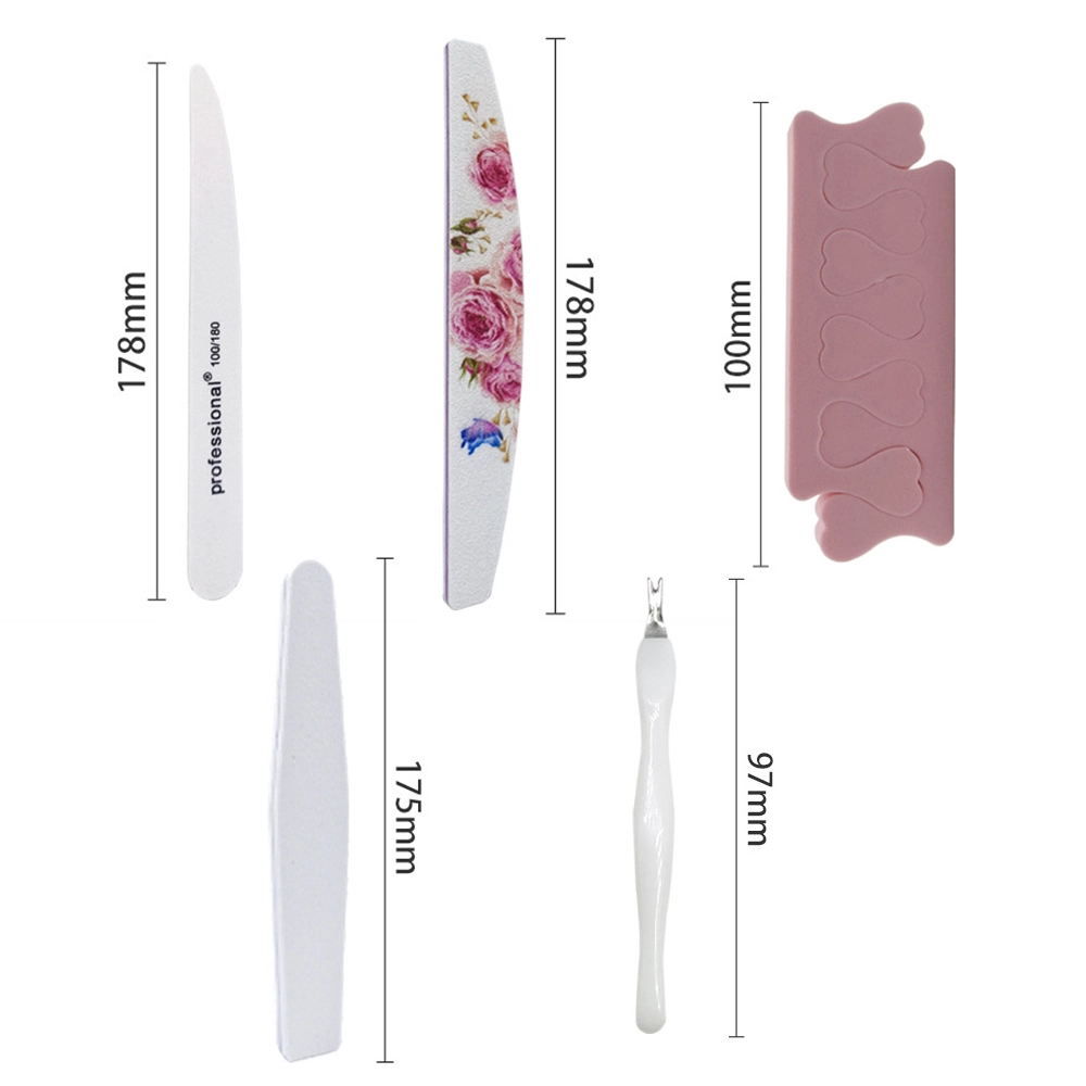 04 DIY Manicure Nail File Tool Set in Custom Logo Plastic Box Professional 180180 Grit Emery Boards, Travel Friendly & Cruelty Free MS 15856