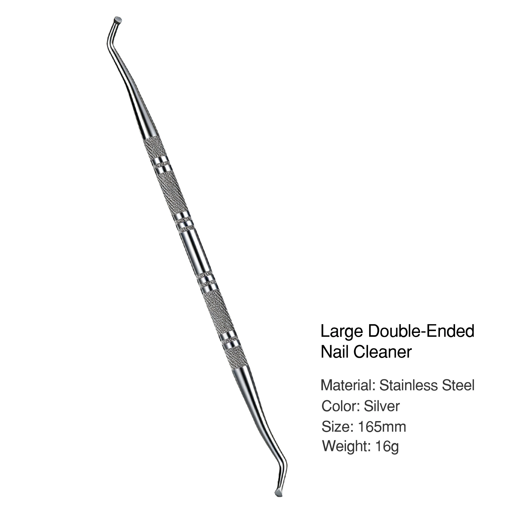 Professional Stainless Steel Cuticle Pusher with Spoon Nail Cleaner GPS-5625