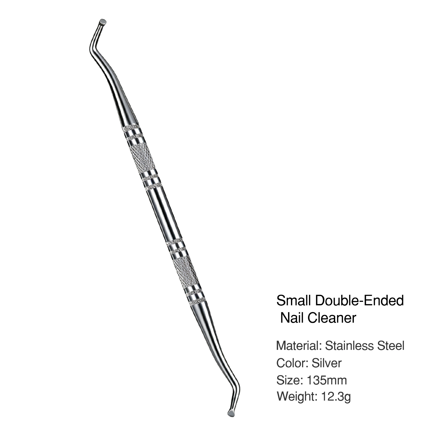 Professional Stainless Steel Cuticle Pusher with Spoon Nail Cleaner GPS-5625