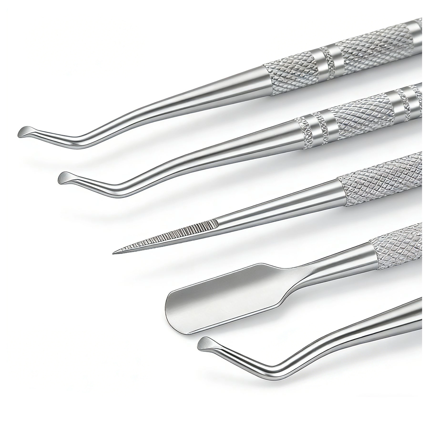 Professional Stainless Steel Cuticle Pusher with Spoon Nail Cleaner