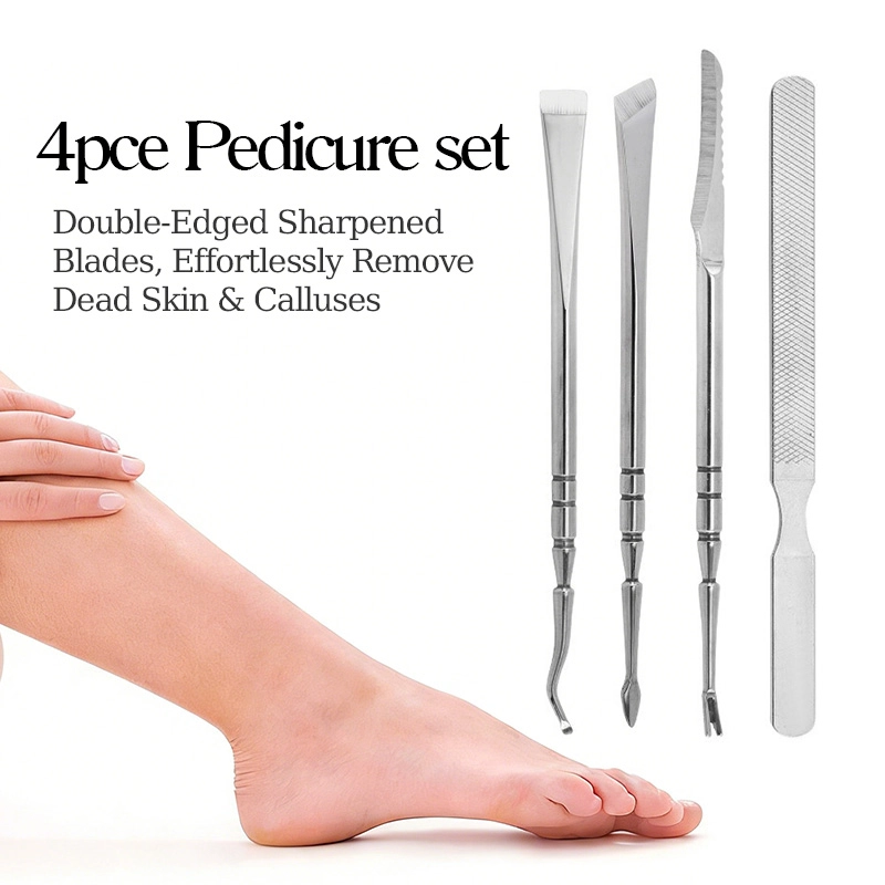 4Pcs Stainless Steel Pedicure Knife Set in Box GFK 5132